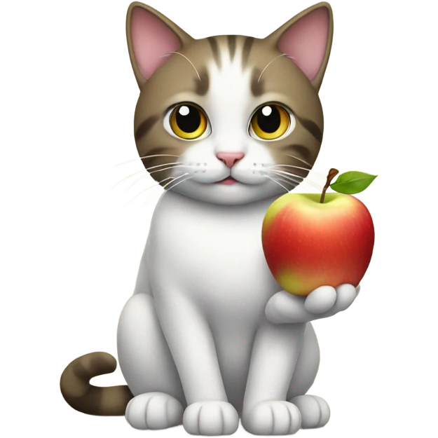 cat with apple emoji