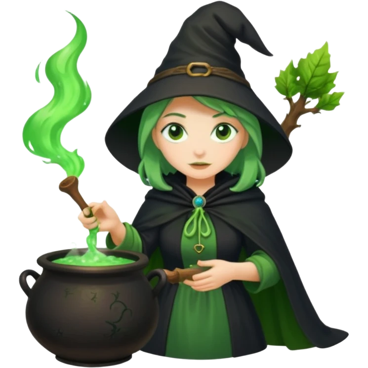 green witch cooking potion emoji