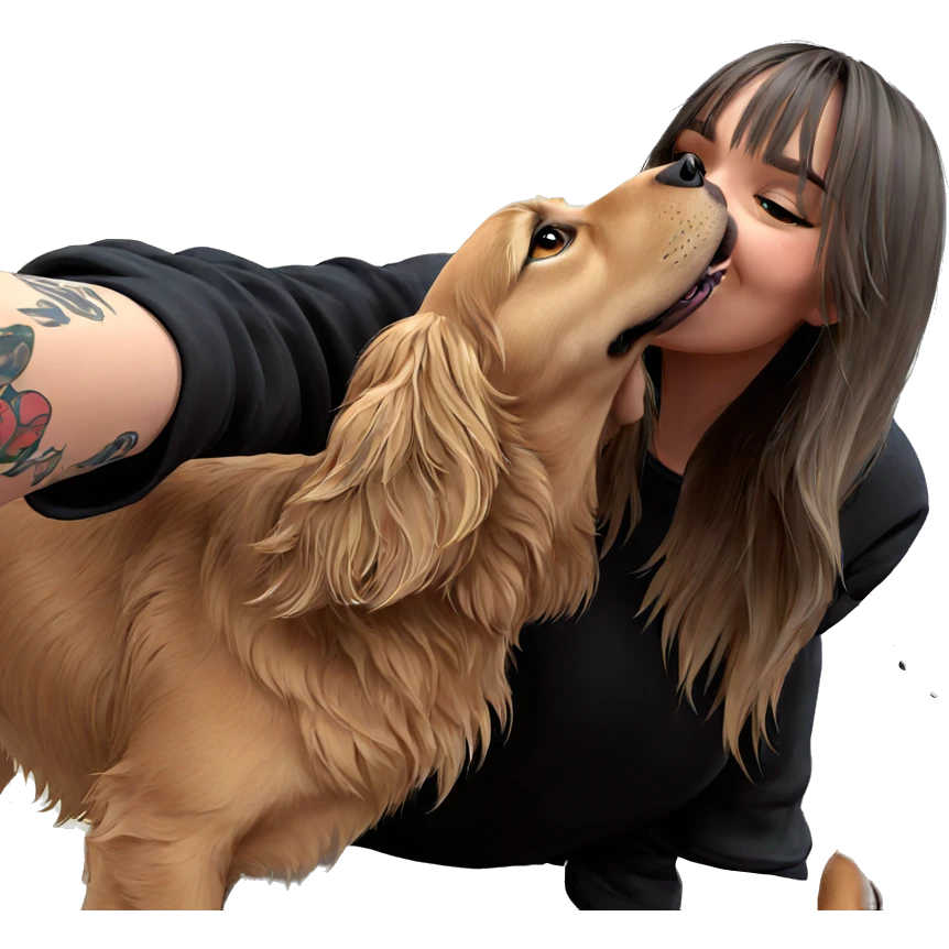 girl with dog and tattoos emoji