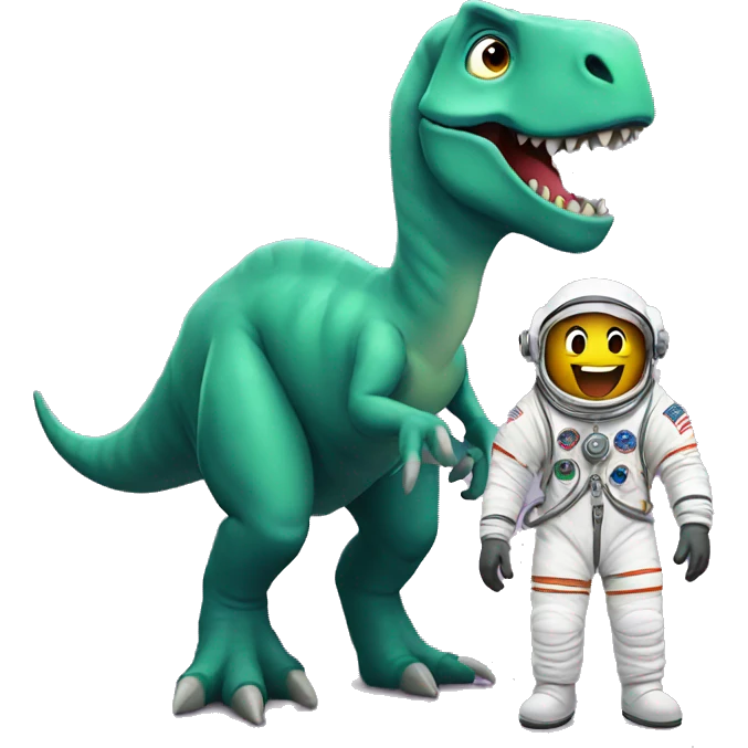 dinosaur with astronaut emoji