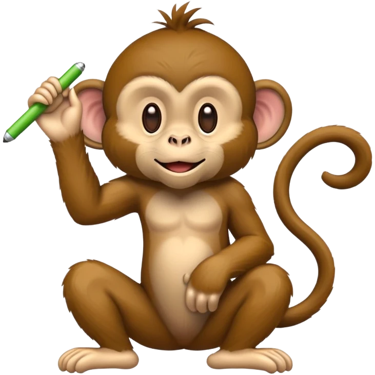 Macaco de lacinho estilo iphone emoji