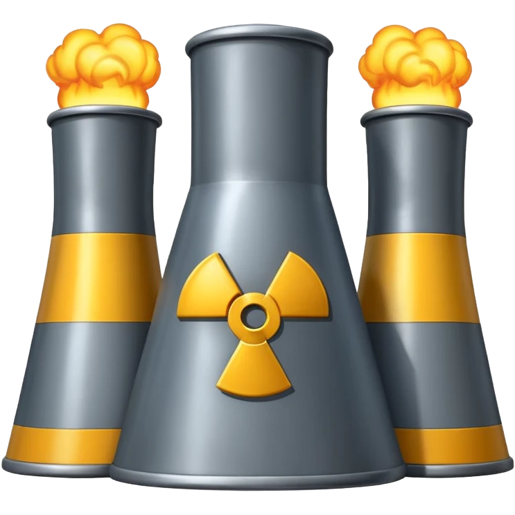 realistic nuclear power  plant with 6 nuclear core emoji