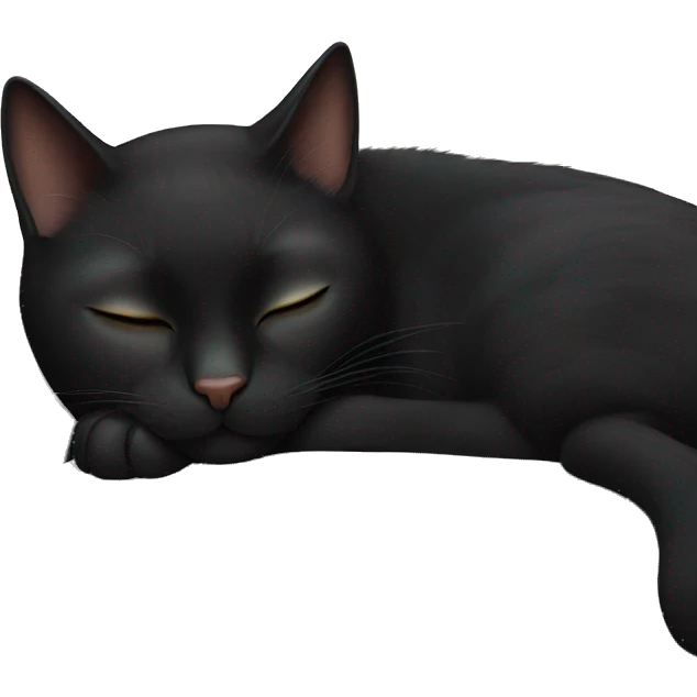 Black cat sleeping emoji