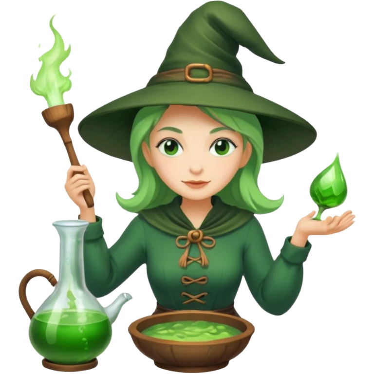 green witch cooking potion emoji