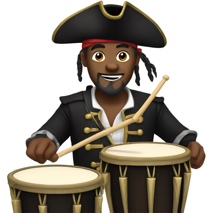 Pirate playing drums  emoji