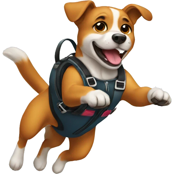 jumping dog skydiving emoji