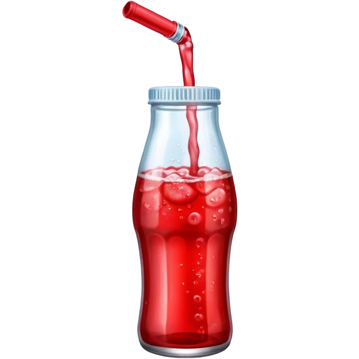 red fizzy drink in a bottle emoji