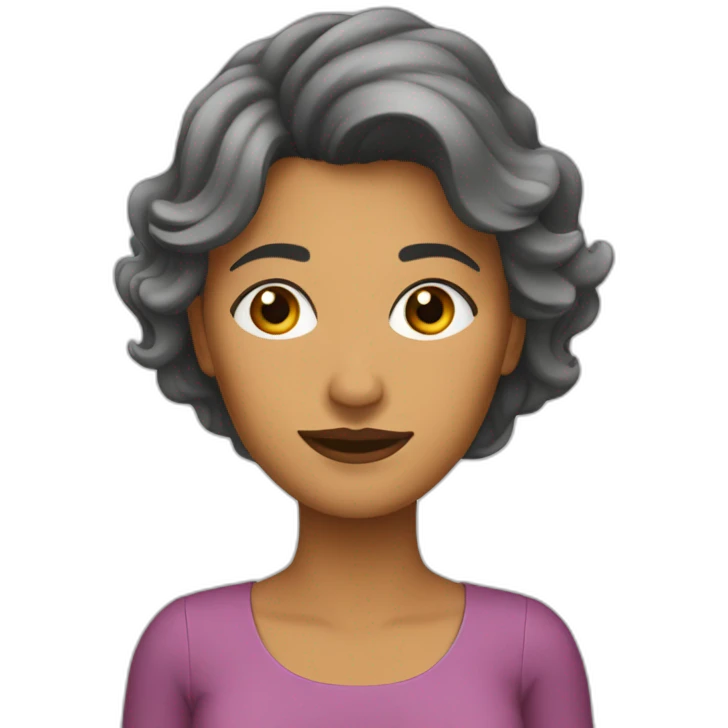 Mujer pelo castaño largo emoji