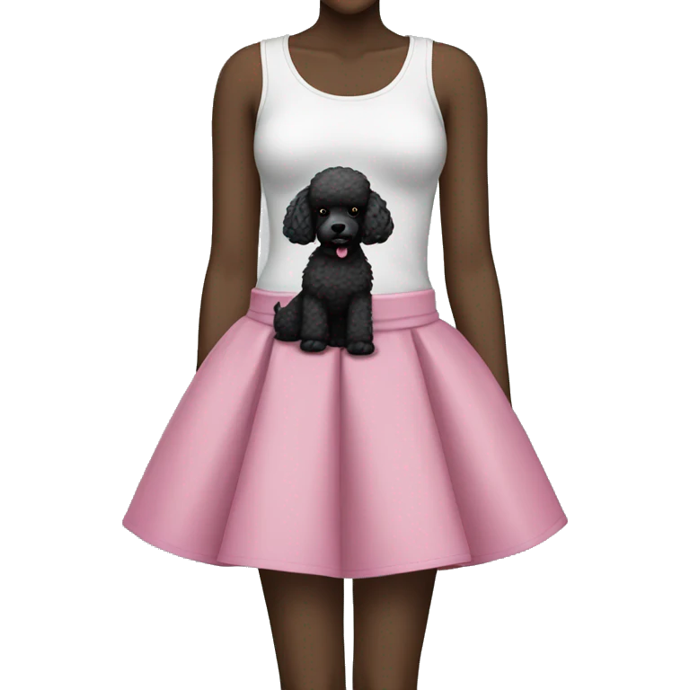 Pink skirt with black poodle emoji