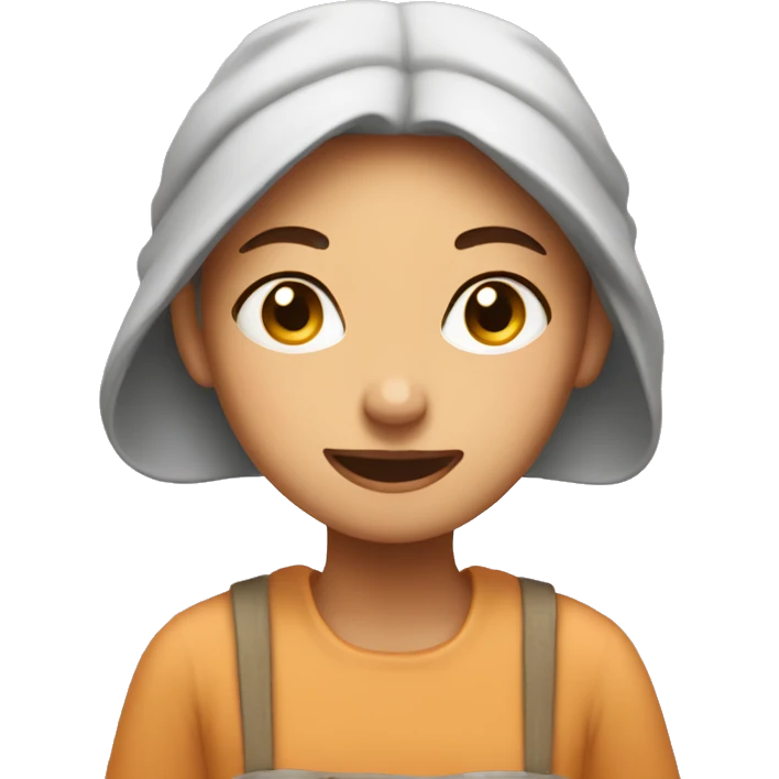 tea girl with comfy mood emoji