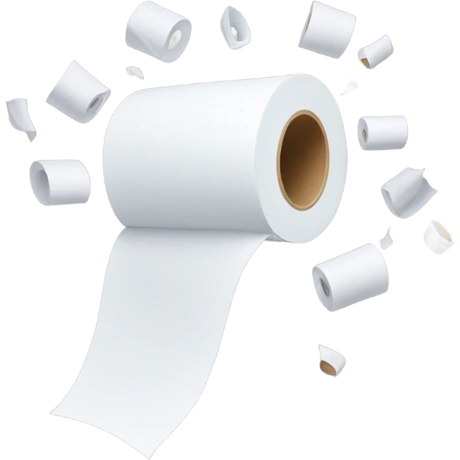Toilet paper rolls falling from the sky emoji