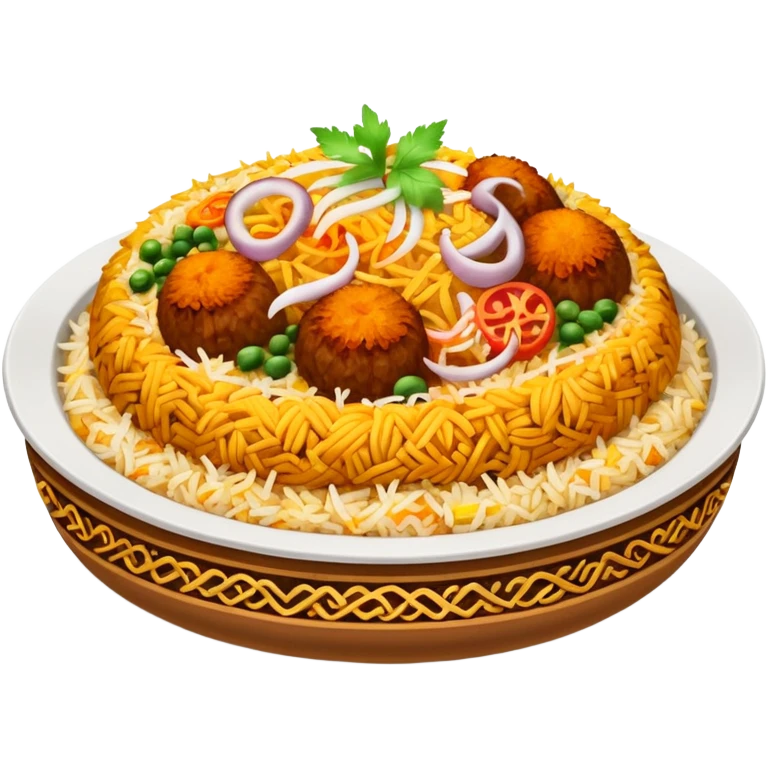 Emoji with biryani in a plate emoji