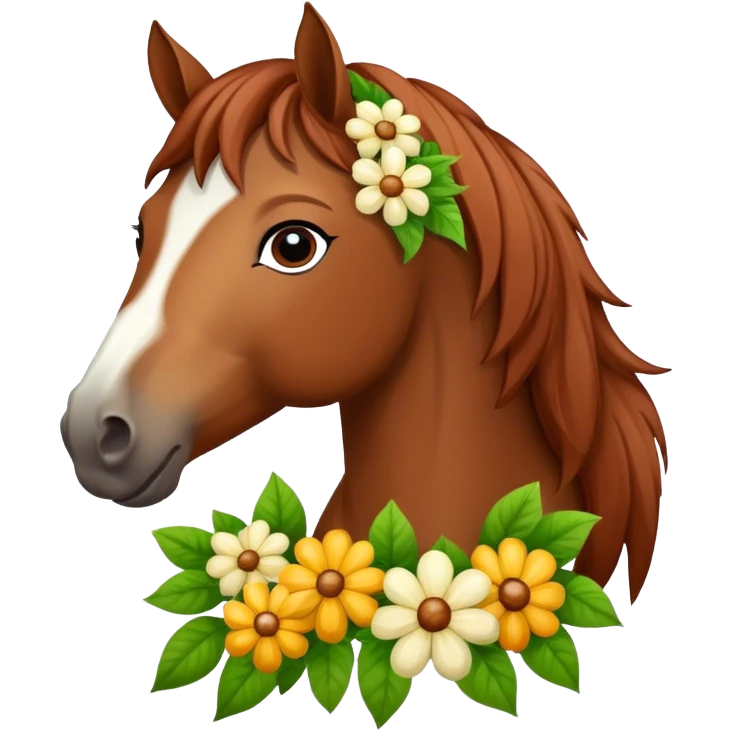 Horse with flowers emoji