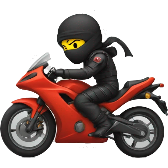 Ninja sur une moto emoji