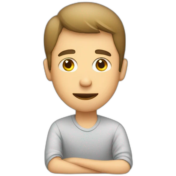 guy sitting at computer bad posture emoji