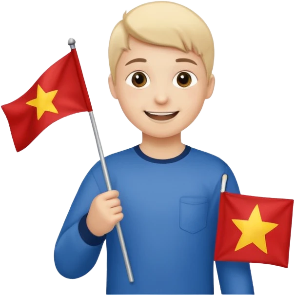 Flag holder kid emoji