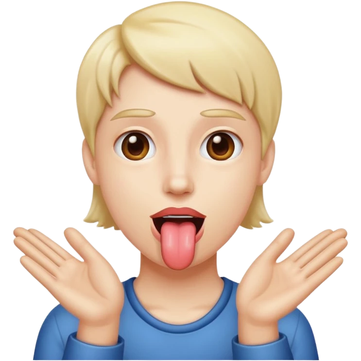Tongue out with hands out to side emoji