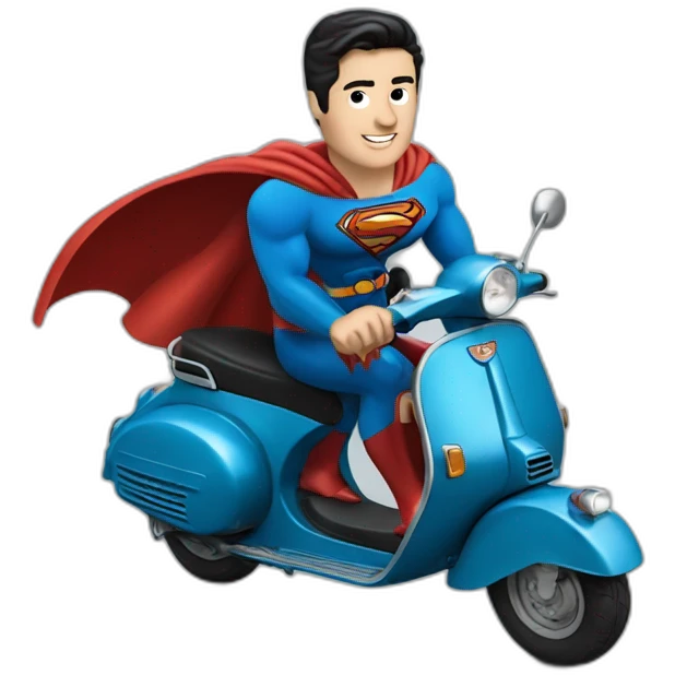 Superman en vespa emoji
