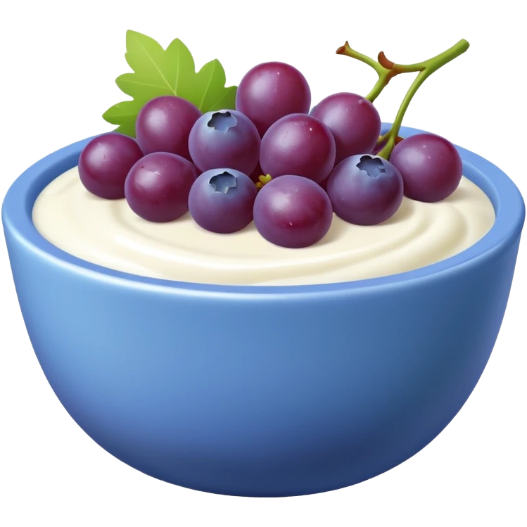 yoghurt bowl with grapes and blueberries emoji