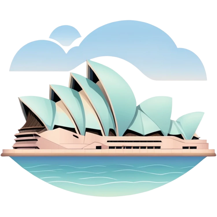 Sydney Opera House with gentle pastel colors, not vibrant emoji