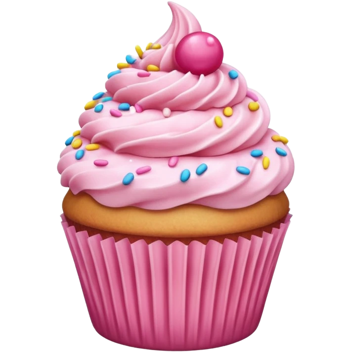 Cupcake with pink icing emoji
