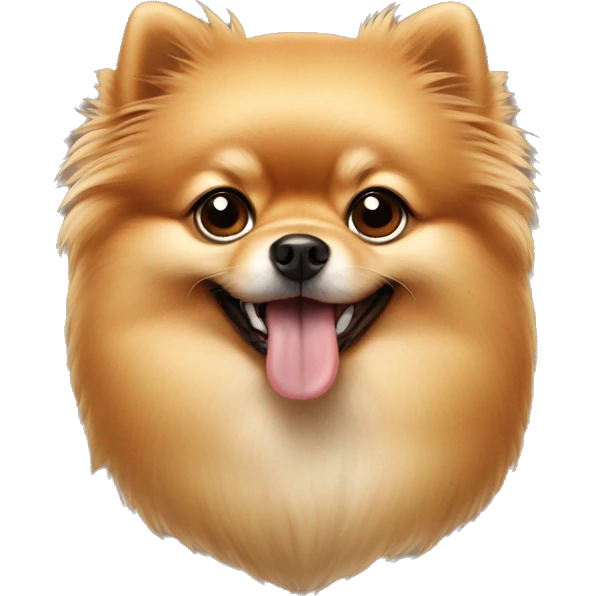 Tan Pomeranian with bully stick emoji