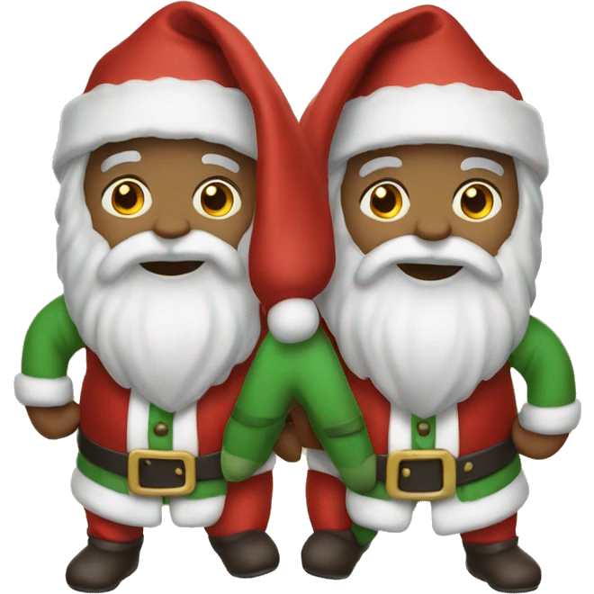 two matching santas emoji
