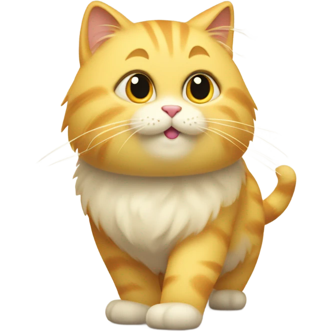 Walking fatty yellow fluffy cat emoji