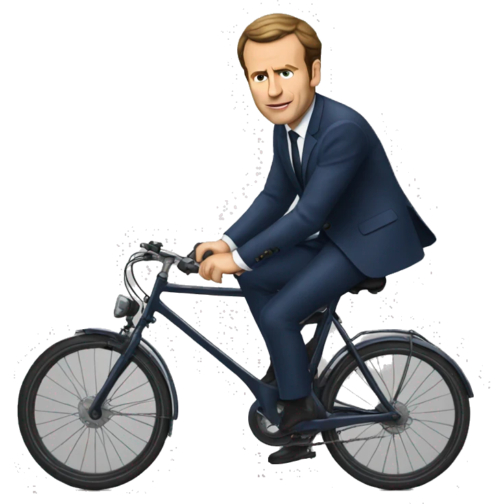 Macron sur un velo emoji