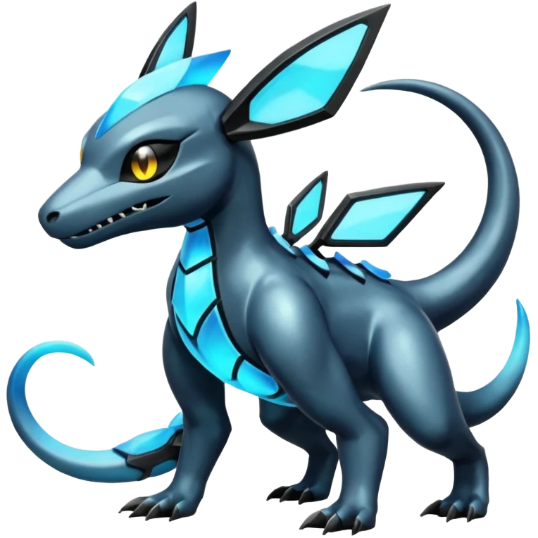 Shiny Futuristic Dusclops-Dusknoir-Salandit-Glaceon-Fakémon-hybrid-creature (full body)  emoji