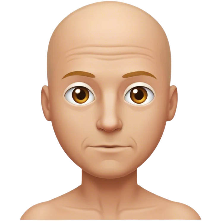 bald white man body, waist above emoji