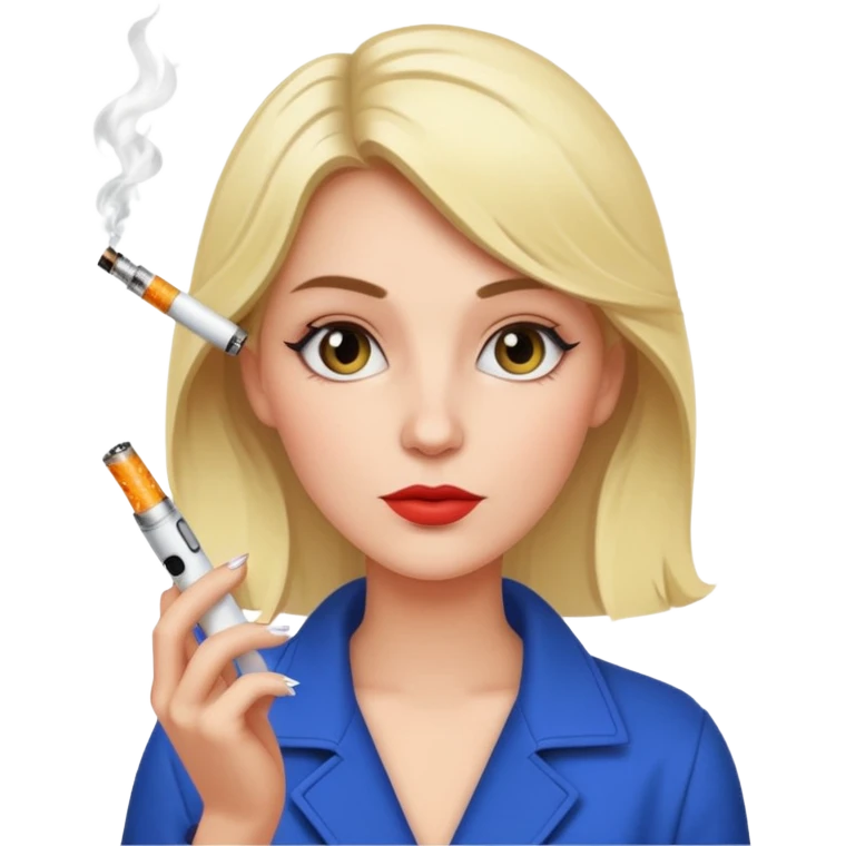 Elisabeth Borne with her electric cigarette emoji