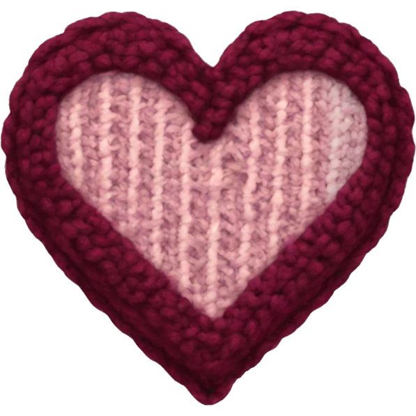 knit maroon heart emoji