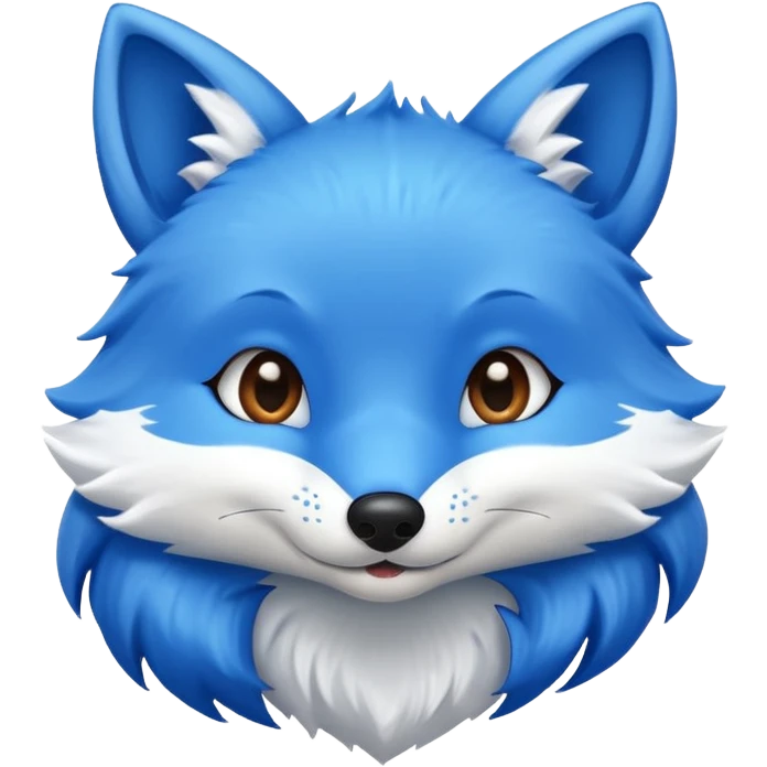 cute blue fox getting a nose boop, happy, cartoonish, emoji style emoji