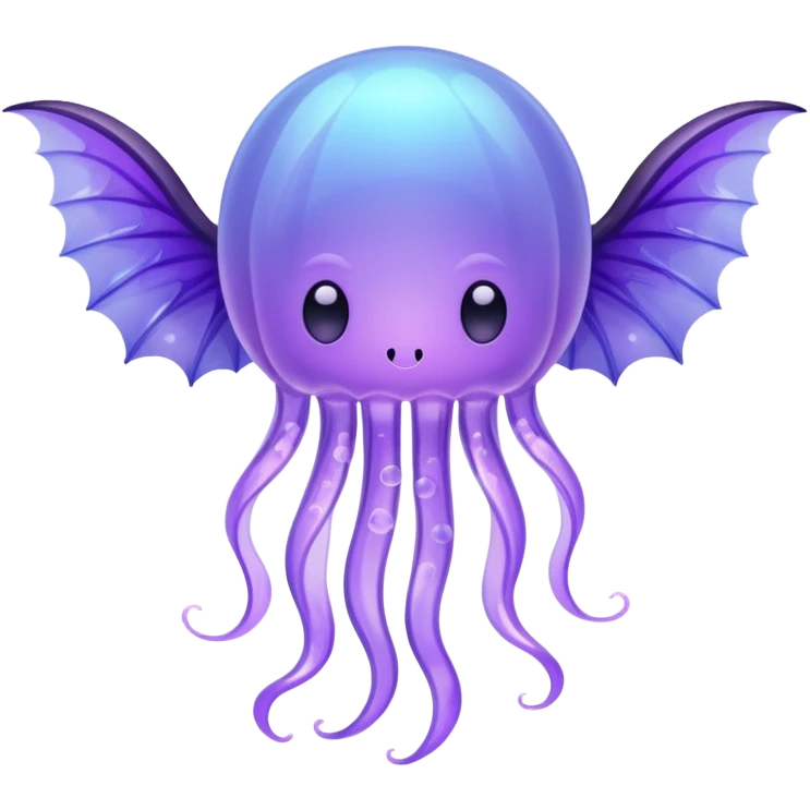 dreamy pastel jellyfish with purple bat wings emoji