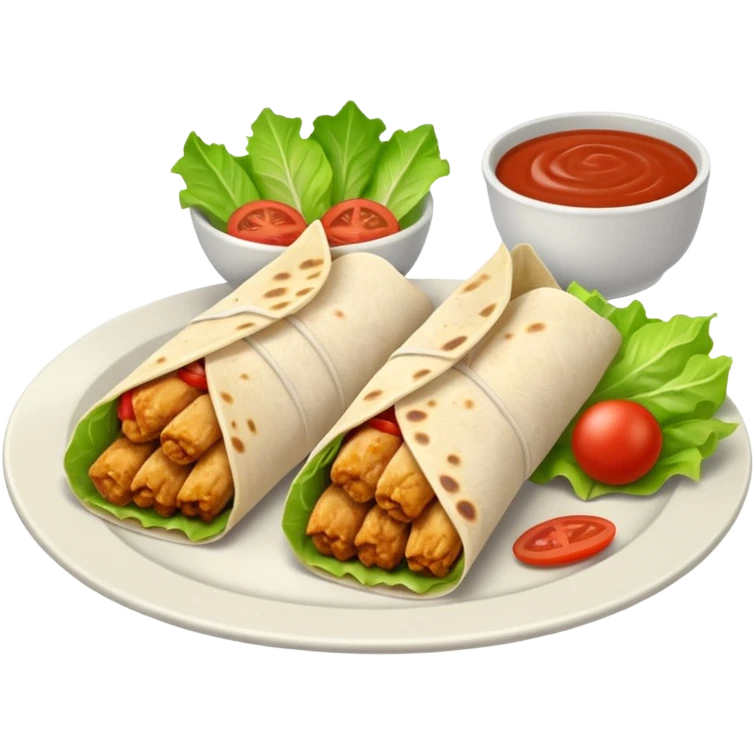 fork and chicken wrap side by side emoji