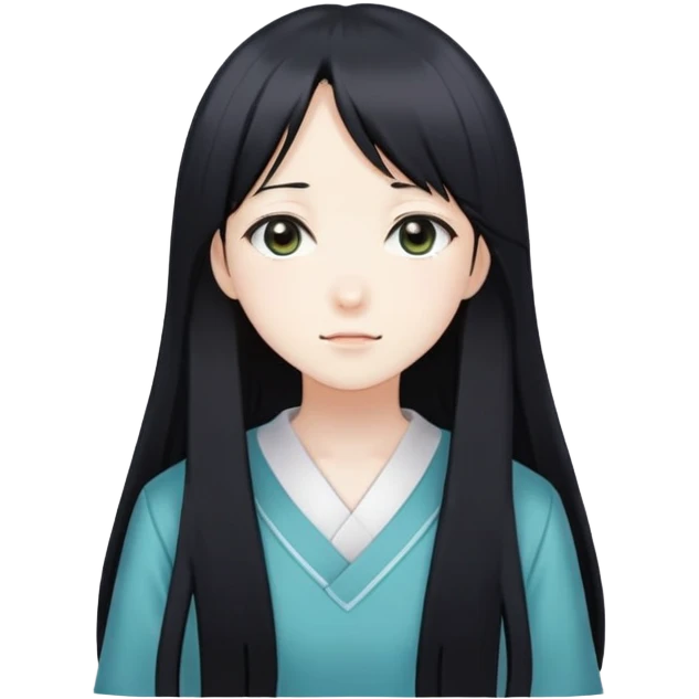 Sawako, anime girl with long black hair emoji