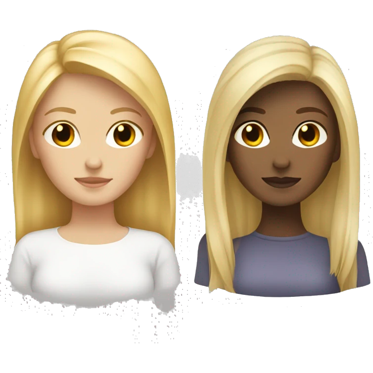 Dark blonde female and blonde female best friends emoji