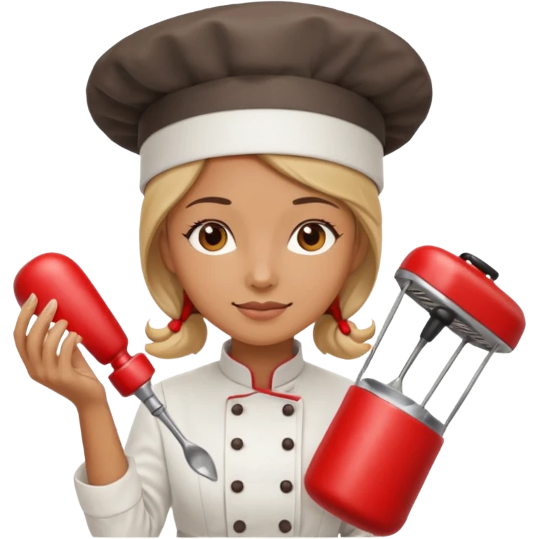 cocinera mujer con batidora roja emoji