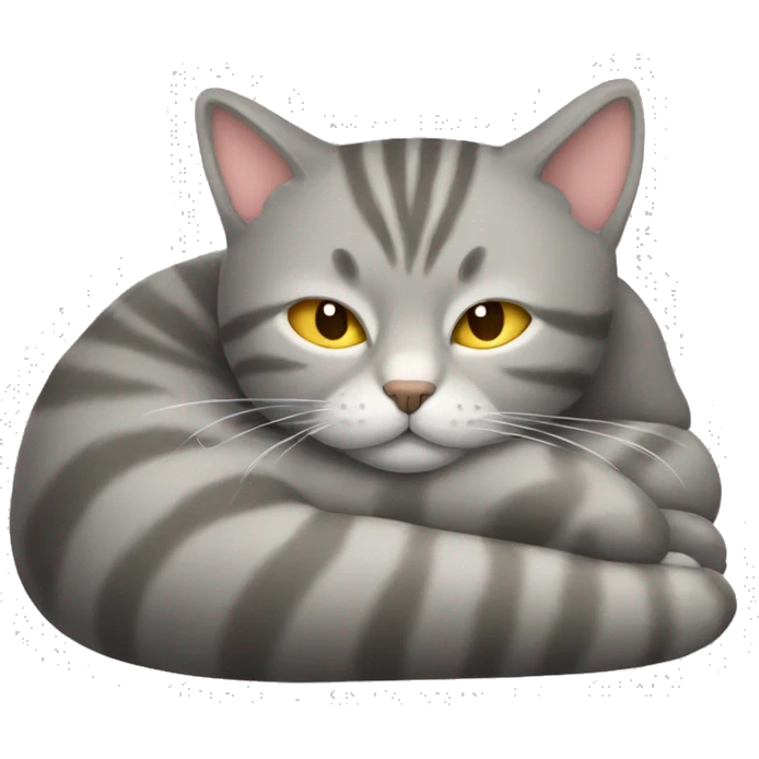 grey tabby cat sleeping emoji