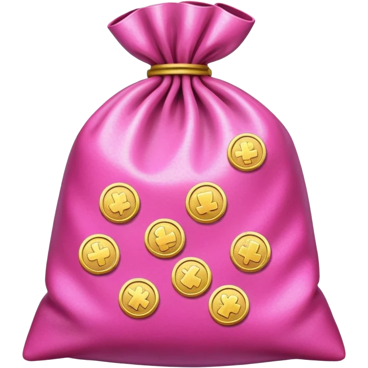 bag of coin in pink  emoji