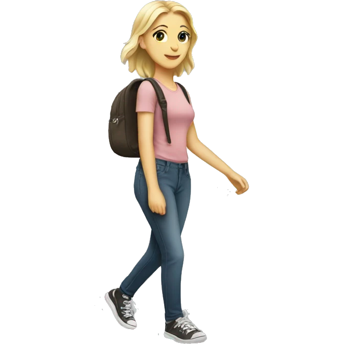 white girl is walking emoji