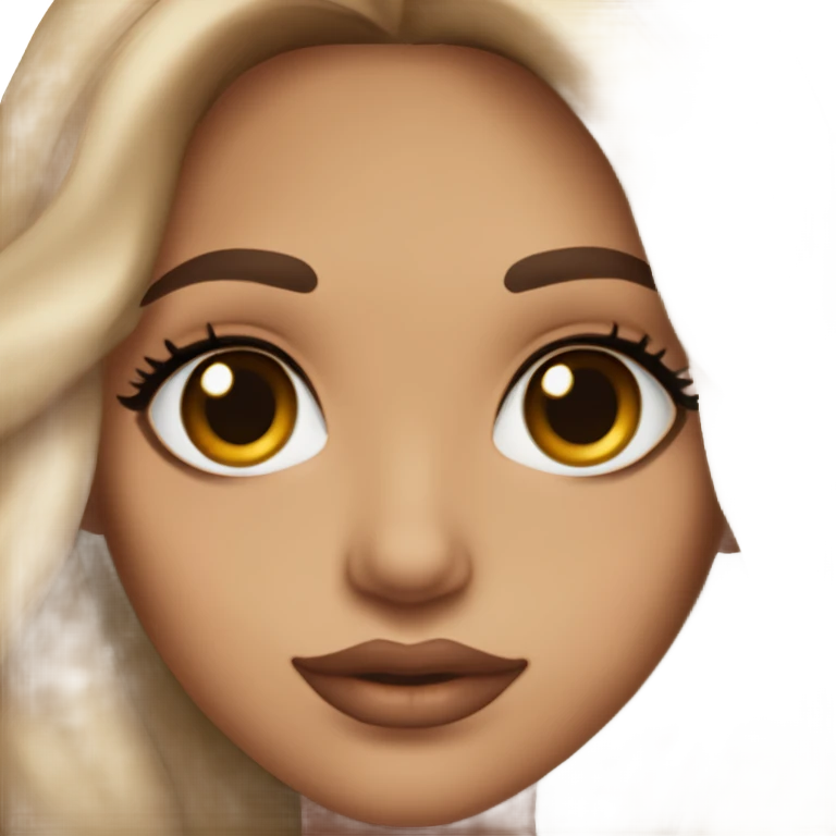 pretty girl light skin long brown hair brown eyes long eyelashes lipliner lipgloss latina makeup lip pou emoji