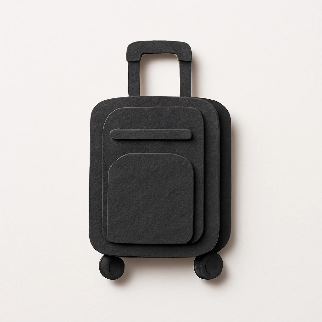 black suitcase with wheels emoji