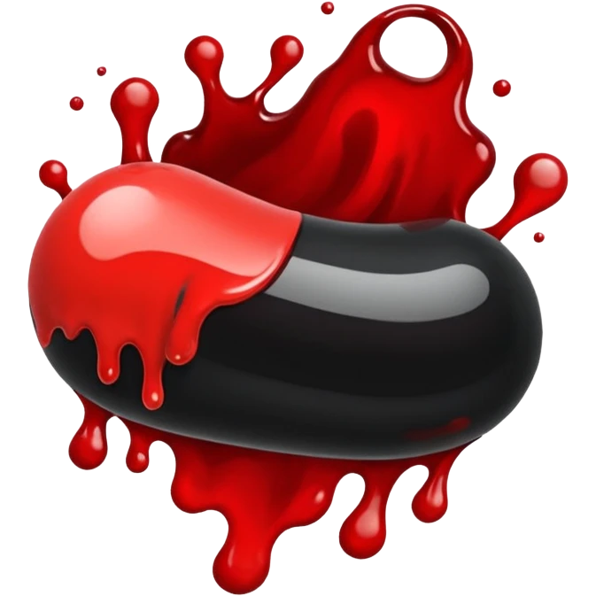 blood emoji that is a mix of red & black emoji