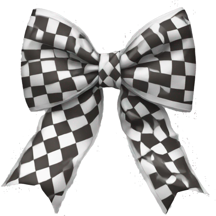 white checkered bow emoji