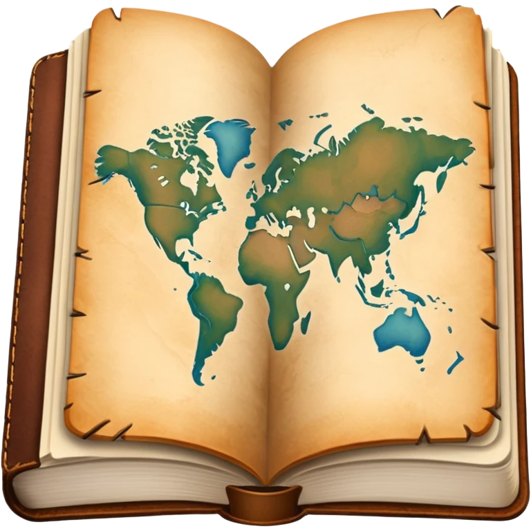 thick map book with tabbed edges. emoji
