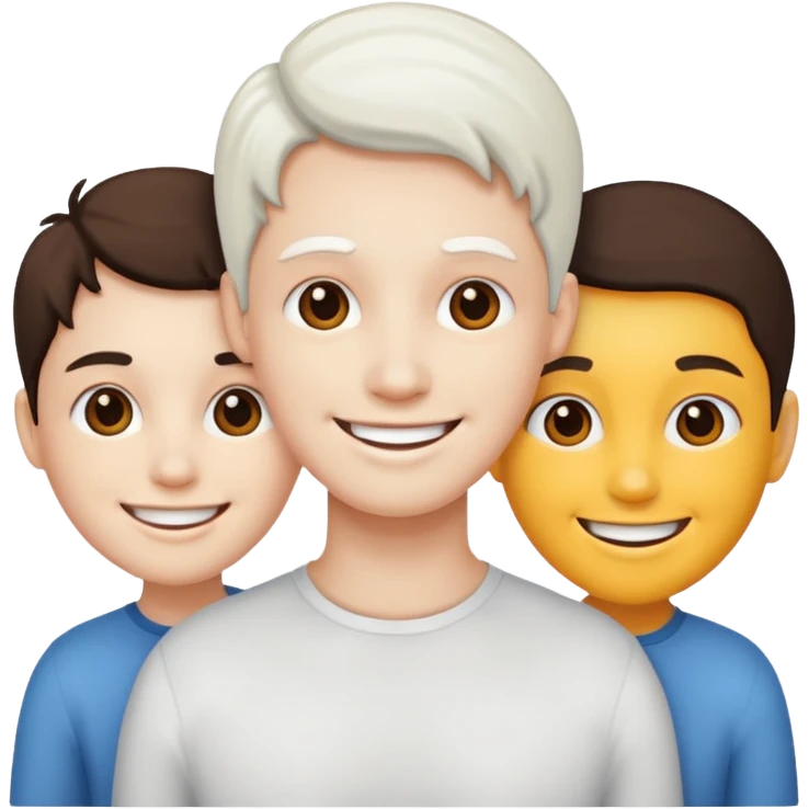 3 people, all white skin color next to each other emoji