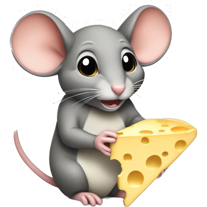 Mouse eating cheese emoji