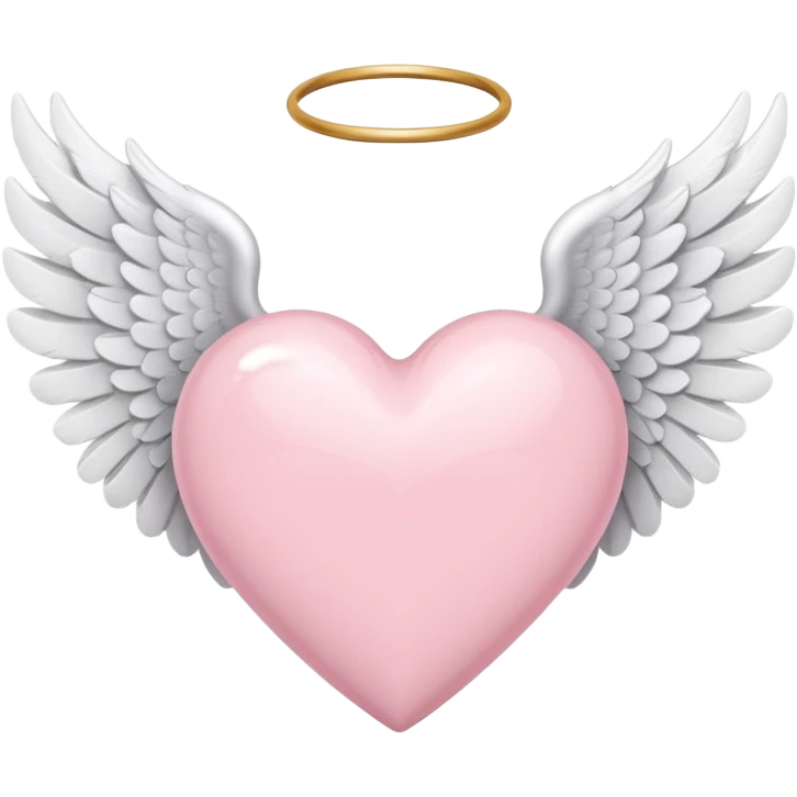 Light pink heart with white angel wings emoji